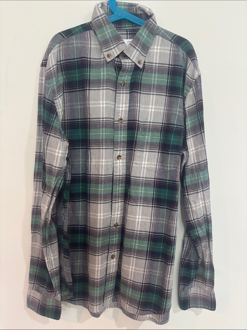 Old Navy Green and Gray Plaid Button-Up Shirt
